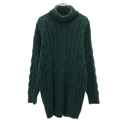90er Jahre Alter Langarm Rollkragen Zopfmuster Pullover M Tiefgrün Strick Herren Gebraucht