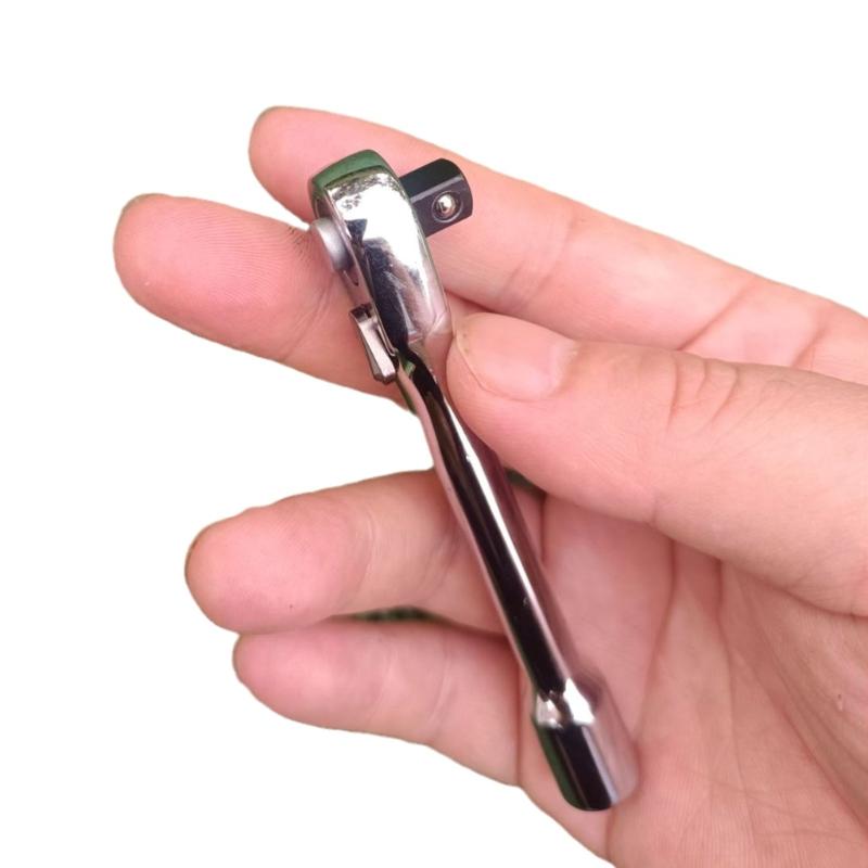 Compact Reversible Ratchet Wrench Combination Square Hole Socket Wrench for DIY Enthusiasts Repair Professionals