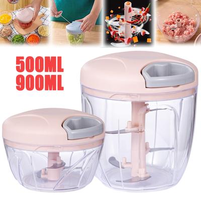 500/900ML Manueller Zerkleinerer Haushalt Knoblauch Zwiebel Stampfer Lebensmittel Gemüse Schnell Schneiden Fleischwolf Küche Werkzeug Zubehör