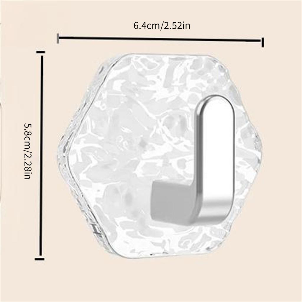 10 Pieces Adhesive Wall Hook Crystals Clear Without Nails Required Accessory for Towels Robes Kitchenwares Daily Use