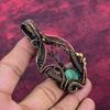 Tree Of Life Chrysoprase Gemstone Pendant Copper Wire Wrapped Handmade Jewelry