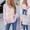 Women's Knitted  Sexy Long Sleeve V-Neck Oversize Sweater