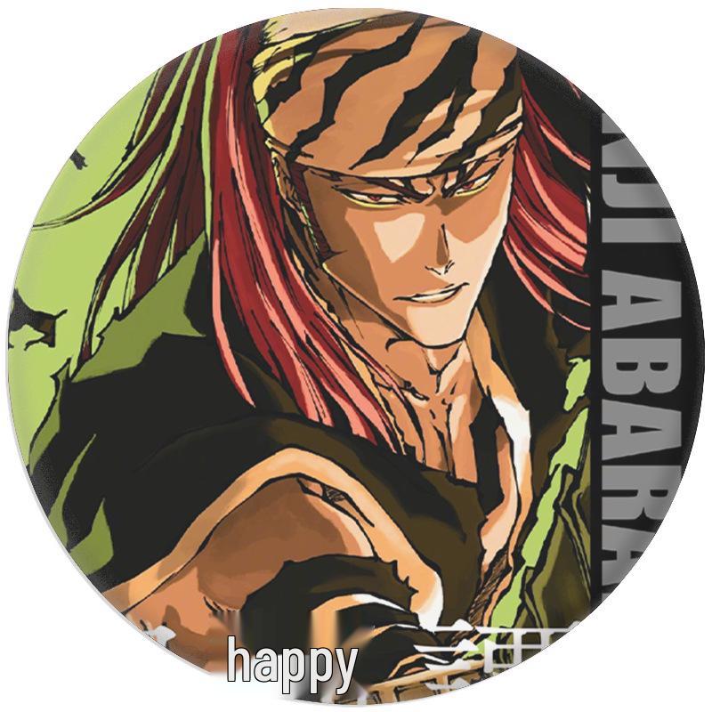 Bleach Anime Tinplate Badge Mirror Keychain: Ichigo & Rukia Badge