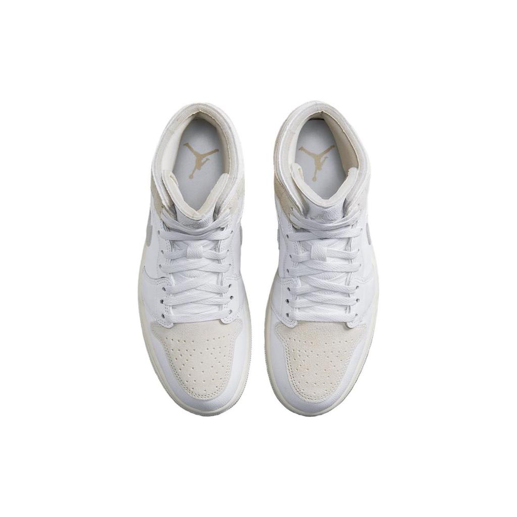 Air Jordan 1 Mid SE Craft Inside Out - Bianco Vela Scarpe da Ginnastica da Uomo Marrone-Legno-Chiaro Grigio Tecnico DM9652-120