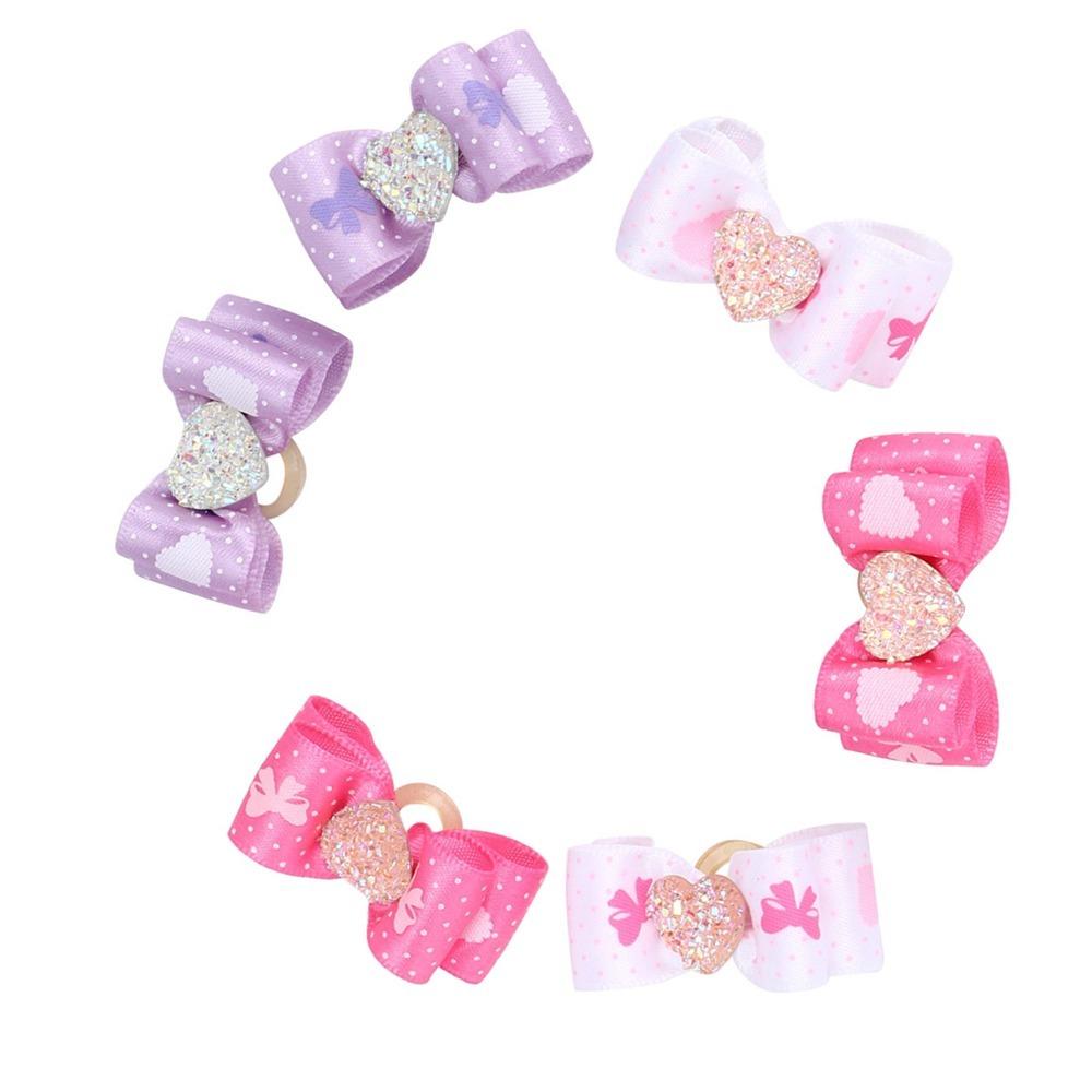15Pcs Gradient Tone Pet Bow Hair Bows Heart Shaped Gradient Ribbon Bow Pet Grooming Styling