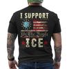 I Stand With ICE Pro ICE Trump Support Patriotic Republican US Flag ON BACK Tee Unisex T-Shirt