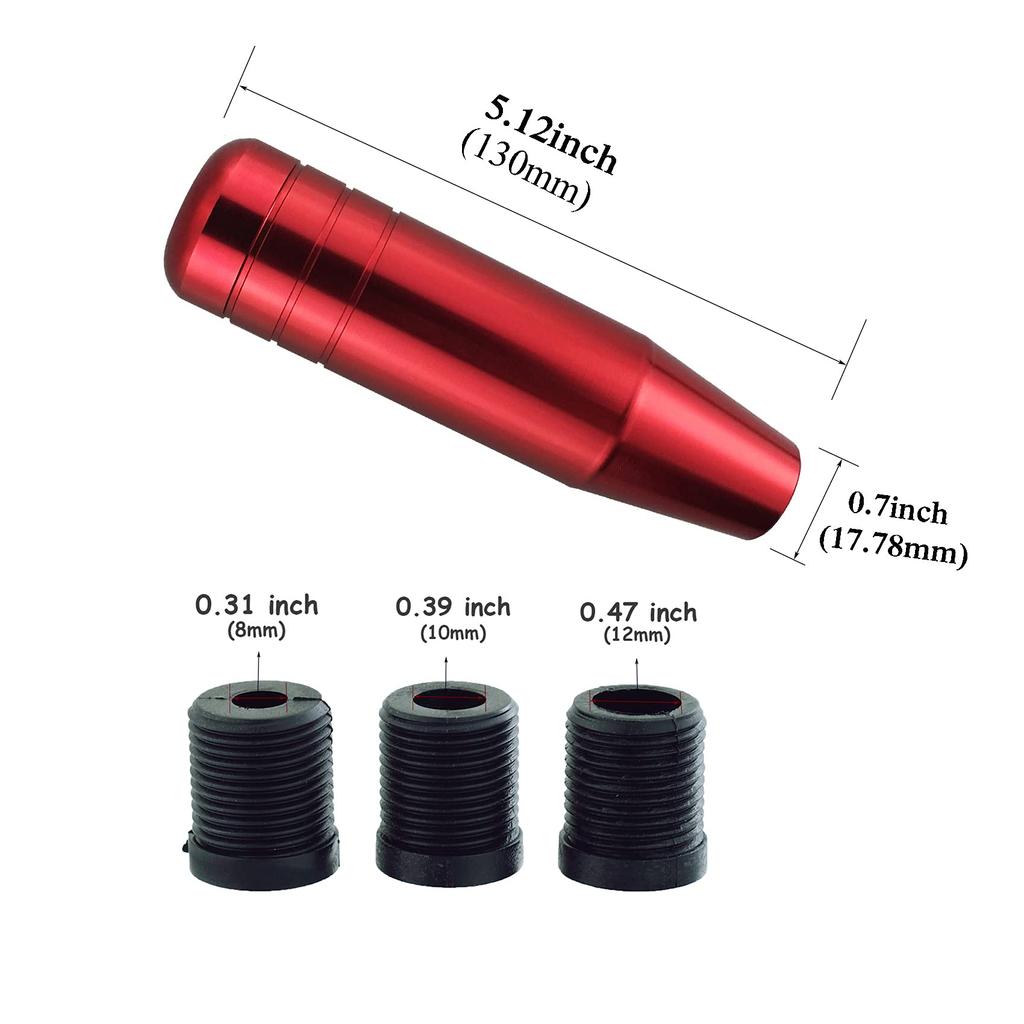 Abfer Aluminum Shift Weighted 13cm Gear Stick Shifter Lever Fits Most Red Knob, Handle, Vehicles, Cars, Trucks,