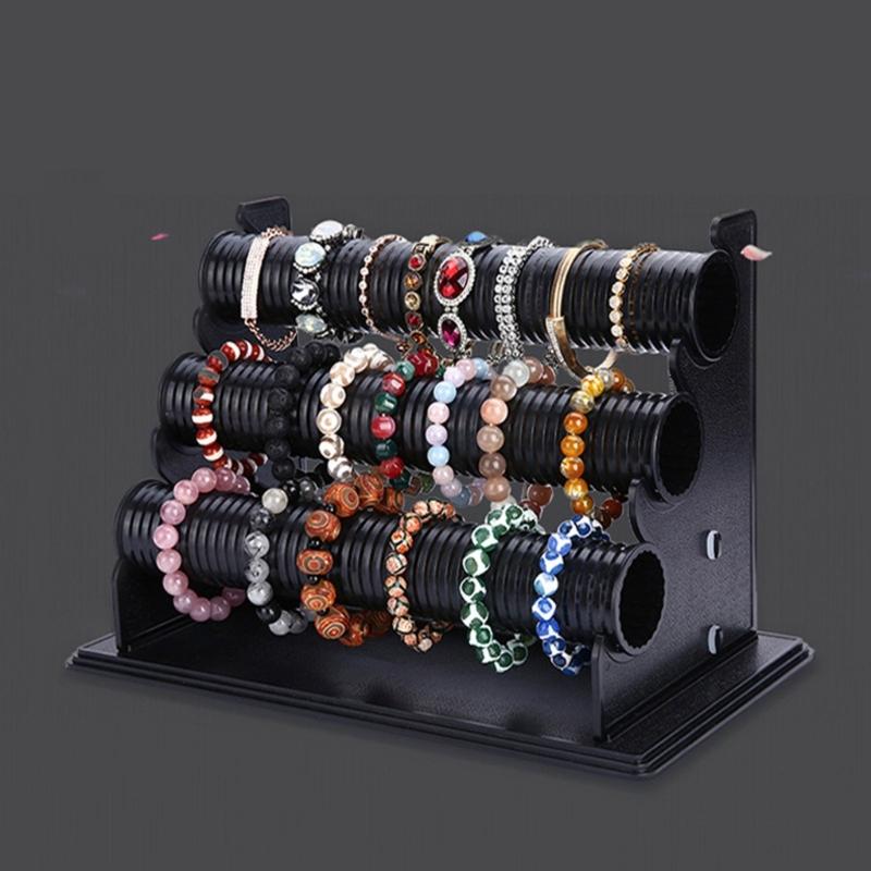 Plastic Jewelry Holder for Exhibiting Accessories Bracelets and Bangle Display Rack 3 Tiers Wrist Accessories Organizer