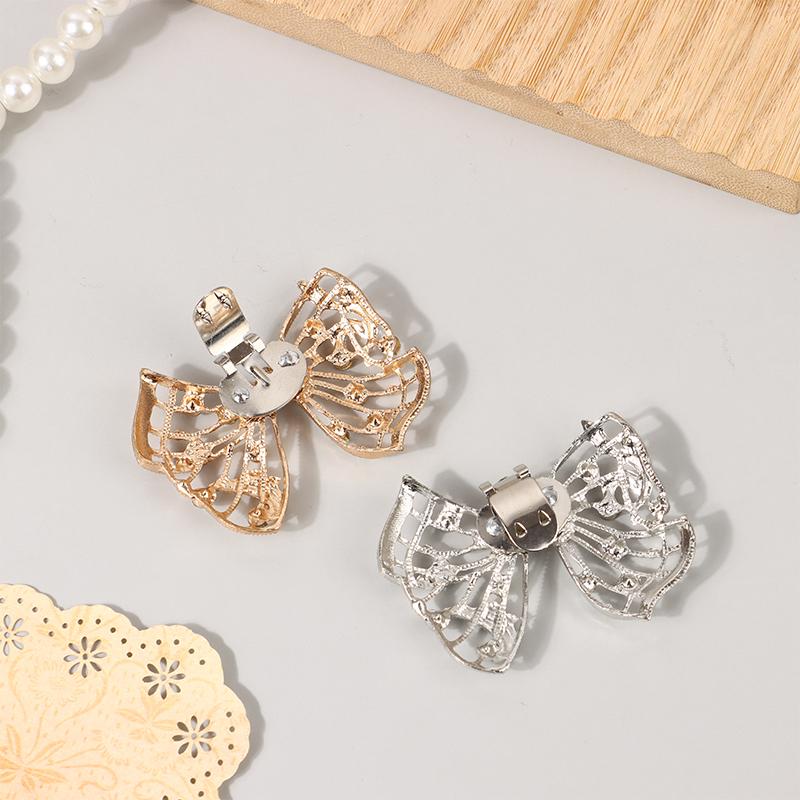 1Pc Shiny Hollow Rhinestone Bow Shoe Buckle Fashion Bowknot Shoes Decoration Shoe Clip Wedding Bride Shoes Accessories