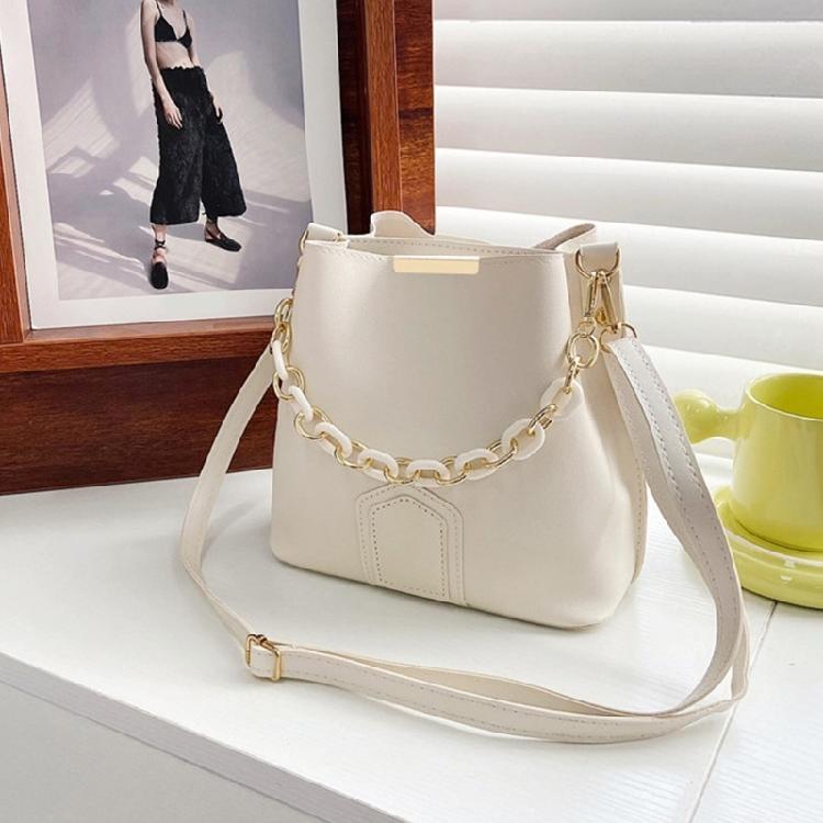 Tote Bag Solid Color Bucket Bags Crossbody Bag Versatile Fashion Leather Handbag