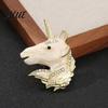 Rainbow Unicorn Pin Brooch Horse Design Enamel with Imitation Crystals
