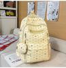 Schoolbag Korean version of simple casual backpack female niche design sense campus college student schoolbag going out lightweight travel backpack
