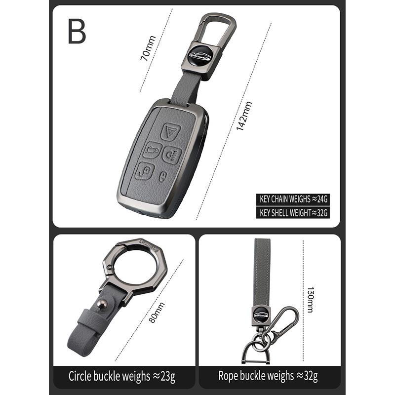 Zinc Alloy Leather Car Key Case Cover for Jaguar XF XJ XE S-Type F-Type X-Type F-Pace I-Pace E-Pace Android XFR XKR Keychain