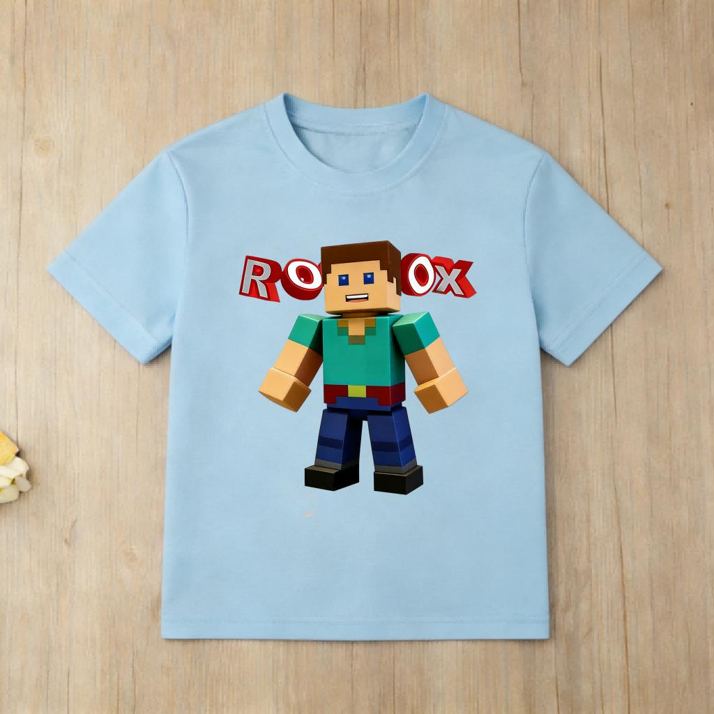 Roblox Cartoon Print Kids TShirt Boys Girls Comfortable Short Sleeve Top Fashion Game Fans Tee for Summer Daily  Kids Birthday