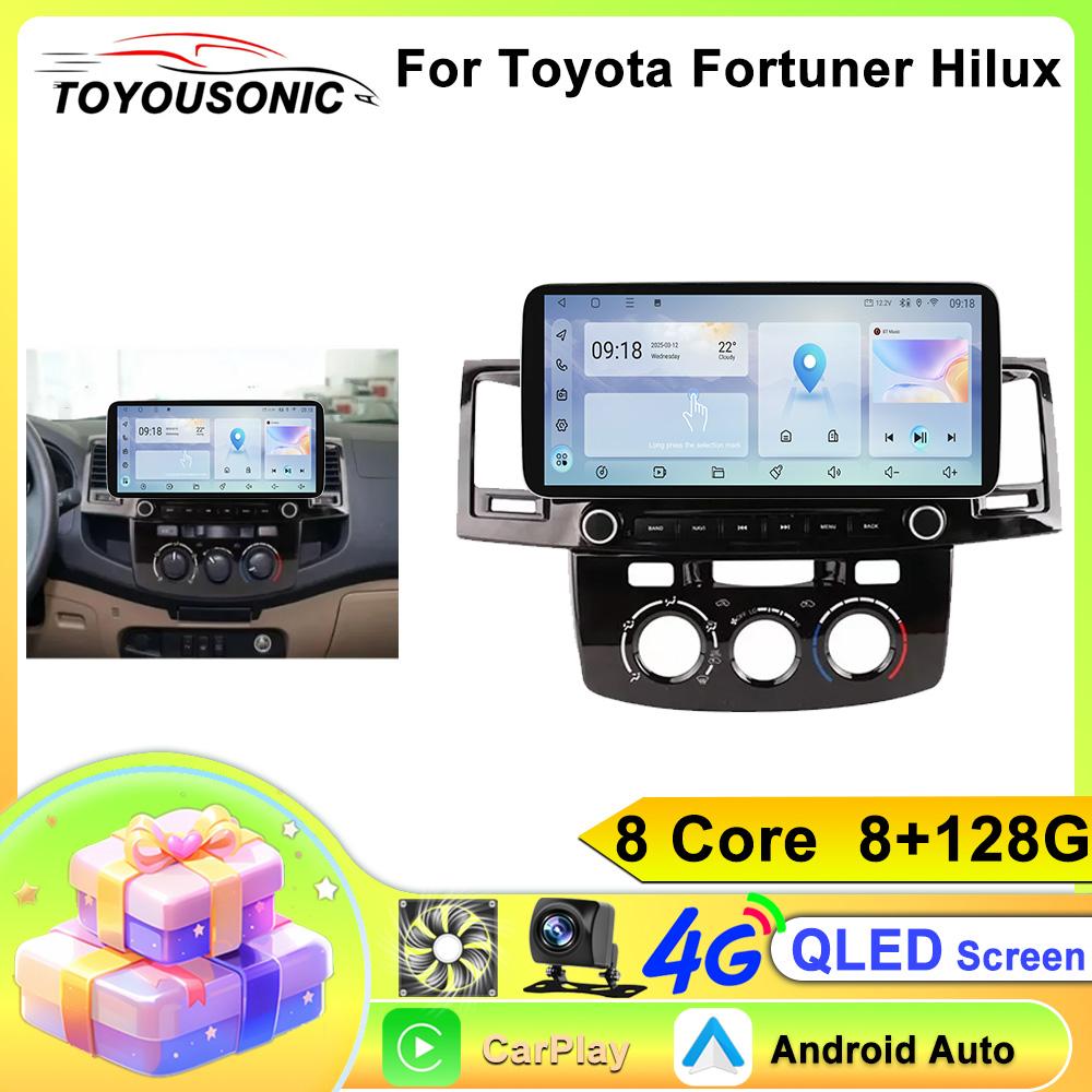 Android Screen 12.3 INCH DSP RDS For Toyota Fortuner Hilux Car Radio Multimedia Video Player GPS Carplay Stereo 8Core 4G+WIFI