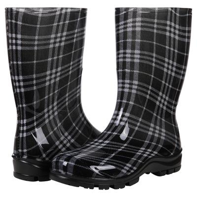 Fashion Kidmi Fashion Printed Women Rain Shoes Women's Mid Calf Rain Boots New Waterproof Garden Shoes Outdoor Anti-slip Rubber Boots