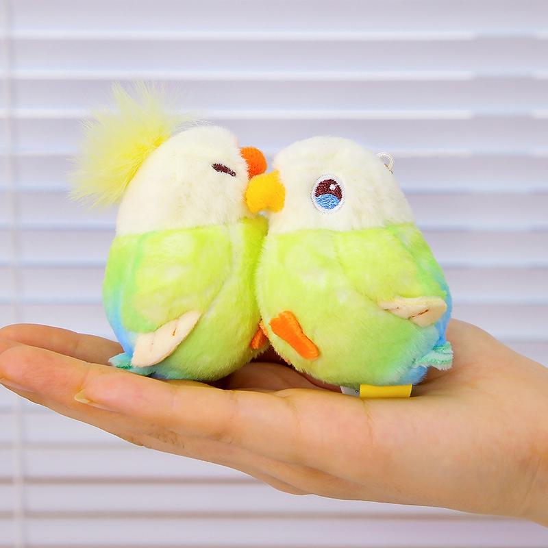 6cm Cartoon-Paarvögel Plüschtier Anhänger Heimdekoration Lustige Papageien-Kombination Geschenk für Freundin Valentinstag