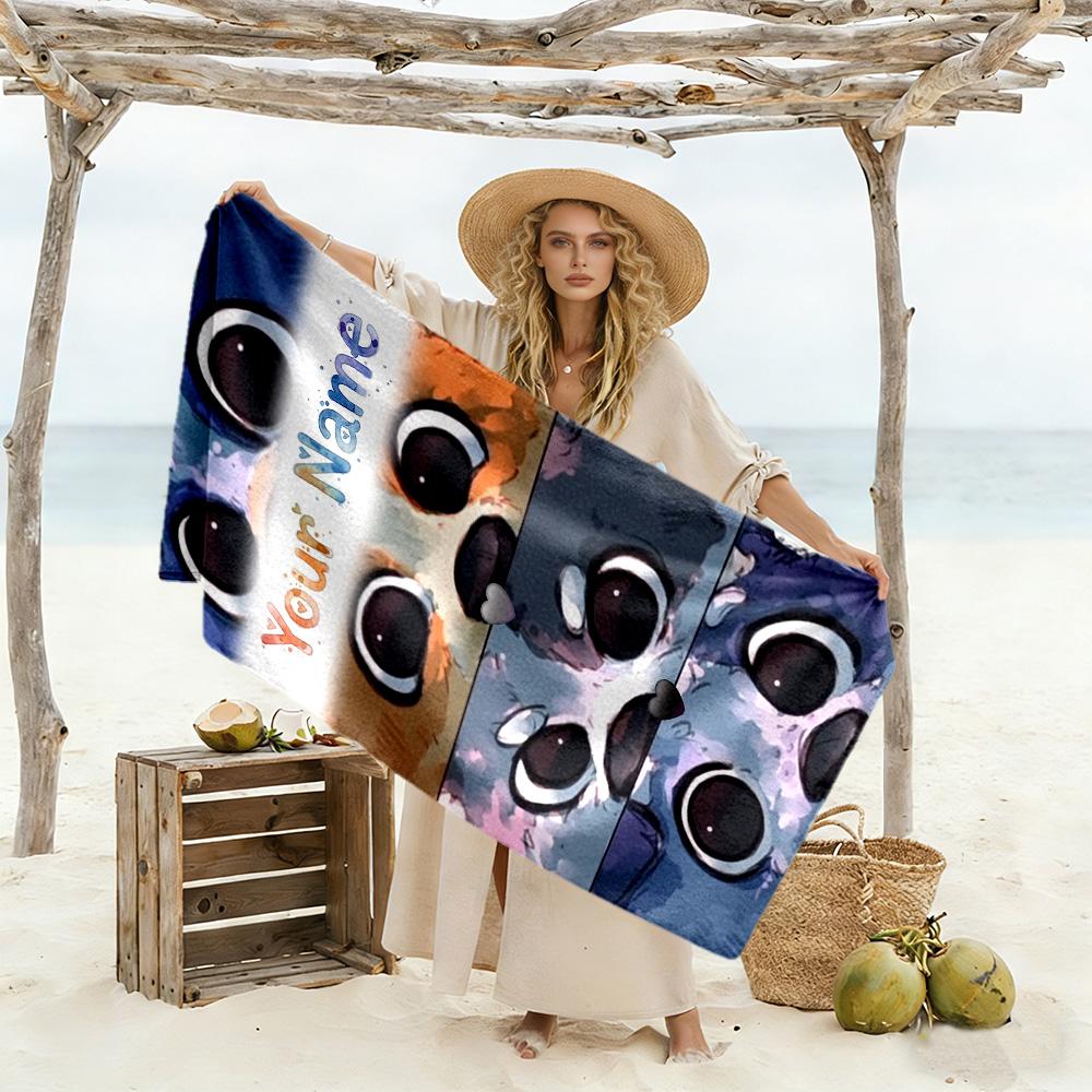 Bluey Personalized Text Beach Towel Quick-Dry Soft Microfiber Suitable for Sports Travel Swimming Yoga Bathroom Beach And Pool