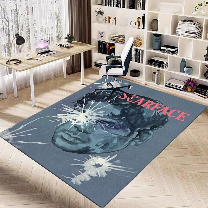 1pc Scarface Office Carpet Chair Mats Soft, Comfortable, All Season,Perfect for Home, Bedroom, or Office Decor, Perfect Gift for