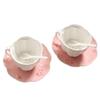 Japanese Ceramic Coffee Cup Cherry Powder Afternoon Tea Can Be Reused Dishwasher Cup Horn Porcelain Gifts
