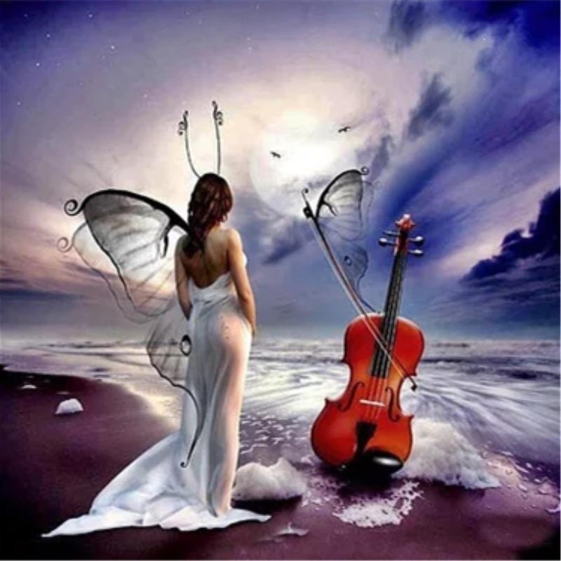 

Полный 5D Diy Бриллиант Живопись Морской пейзаж Виолончель богиня Бриллиантовая вышивка Full Lay Аниме Крестик Наборы Домашний декор Ручной работы Подарок
