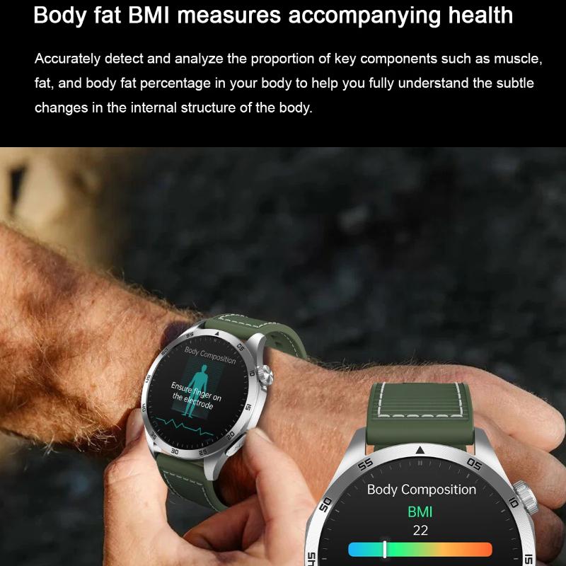 2025 New Micro Physical Examination Blood Lipids Uric Acid Blood Pressure Smart Watch ECG+PPG Clock Bluetooth Call Smartwatch Men