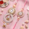 Bracelet Rakhi à rubans noués pour frère et belle-sœur - Couple traditionnel Kundan