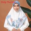 Ethnic Floral Headscarf For Women With Border Detail For Summer Wear