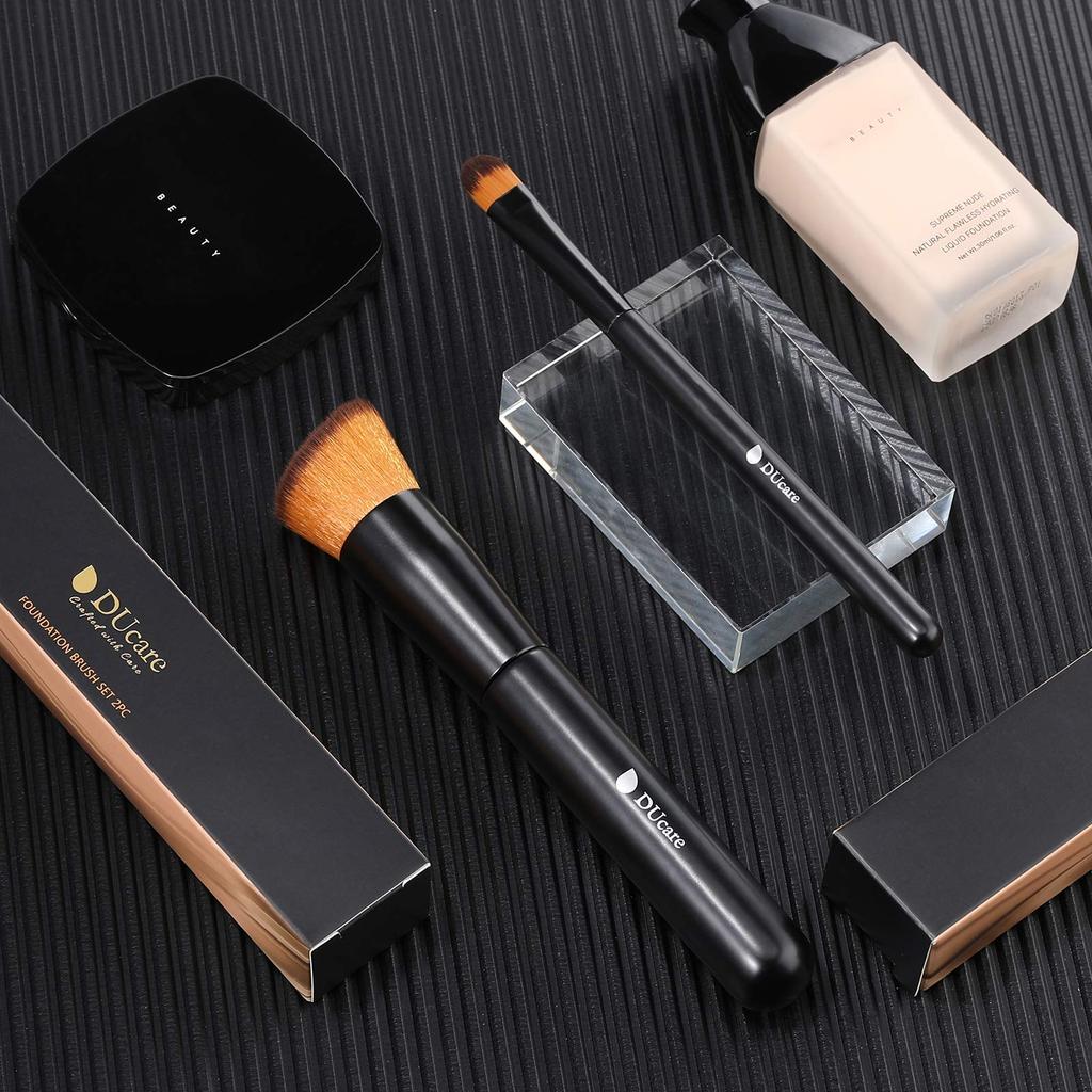 DUcare Popular Makeup Foundation and Concealer Made with the Highest Quality Taklon for a Lasting Base Makeup Look of Brushes, Brush, Brush. Gentle,