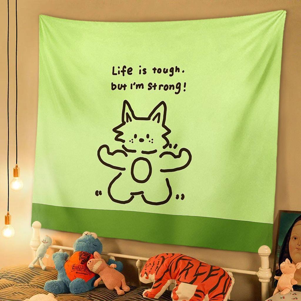 Spring Green Series Fabric Tapestry Wall Hanging Rental Room Decor Background Wall Cloth Home Decorative Artistic Design