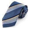 Men's Professional Blue and Gold Striped Tie, Hand-Tied, 8cm Wide.
