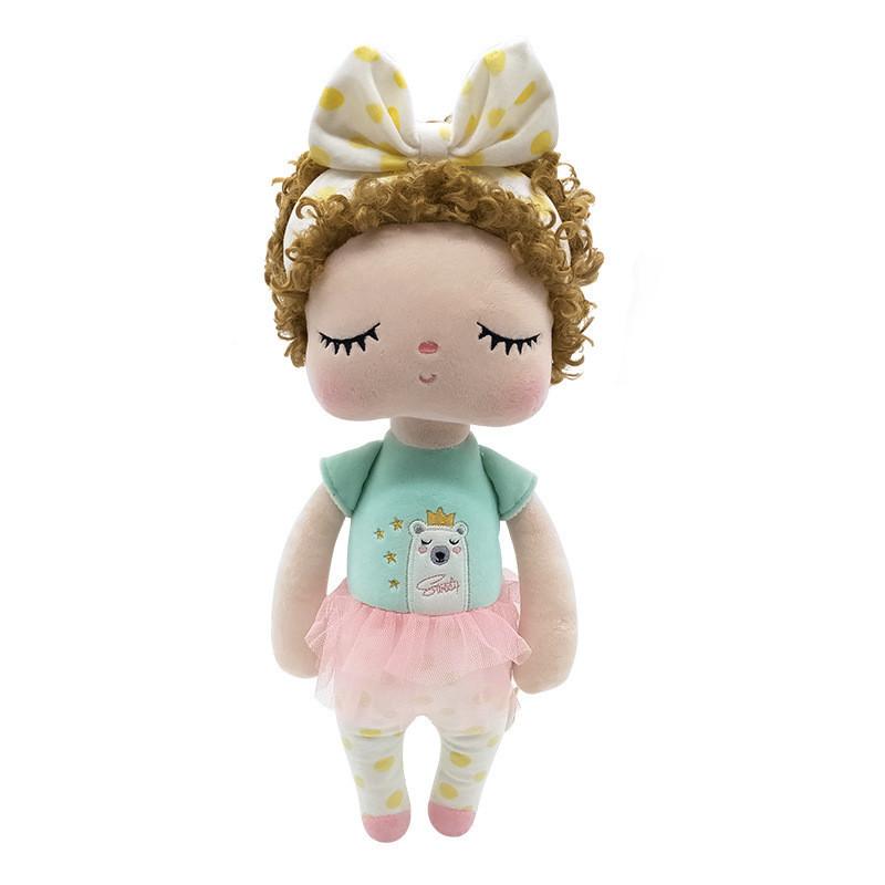 Adorable Metoo Angela Plush Doll With Curly Hair Crystal Super Soft Stuffed Toy For Girls