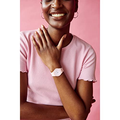 Swatch CARICIA ROSA SKIN Classic Watch, Pink, SS09P100