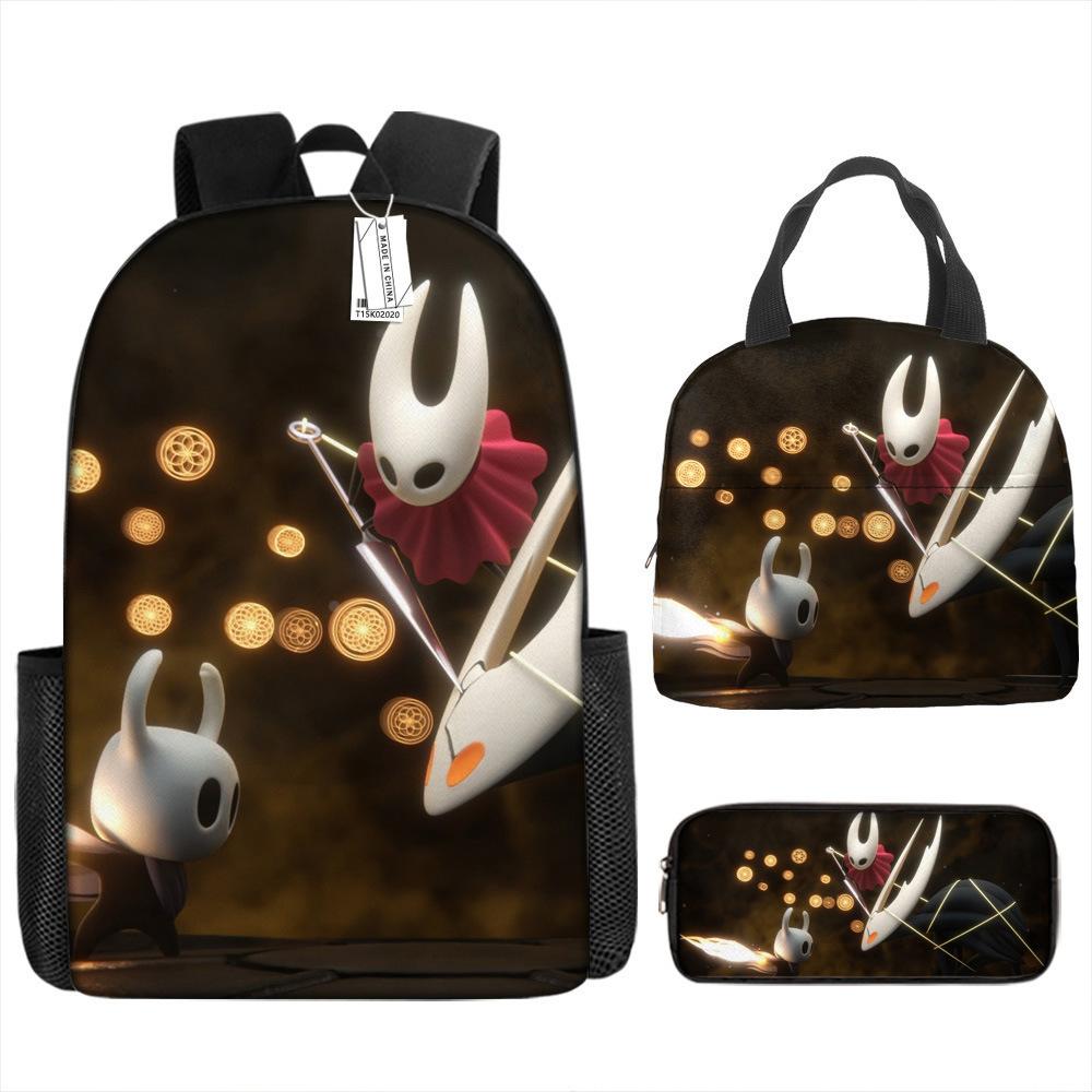 Luxusní Novinka Kreativní Cool Nový Hollow Knight 3D Tisk 3ks/Sada žák Školní tašky Batoh na notebook Denní batoh Batoh Taška na oběd Pouzdro na tužky