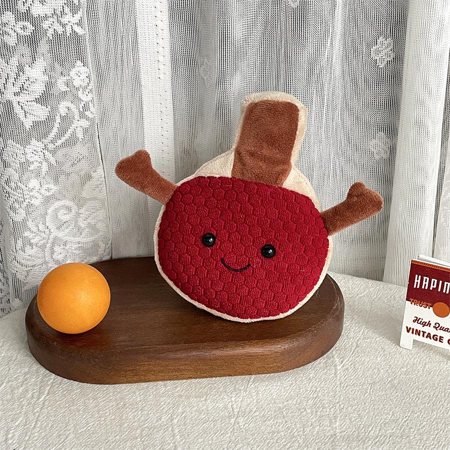 

Имитация ракетки для настольного тенниса, куклы, забавная ракетка, кукла, плюшевая игрушка, подвеска для сумки, подарок на День защиты детей about 17cm high