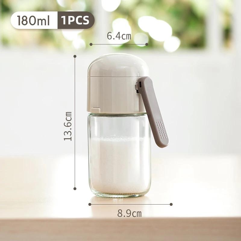 Kitchen 180ml 250ml Cooking Salt and Pepper Shakers Quantitative Seasoning Bottle Each Press 0.5g Metering Salt Shaker Push Type