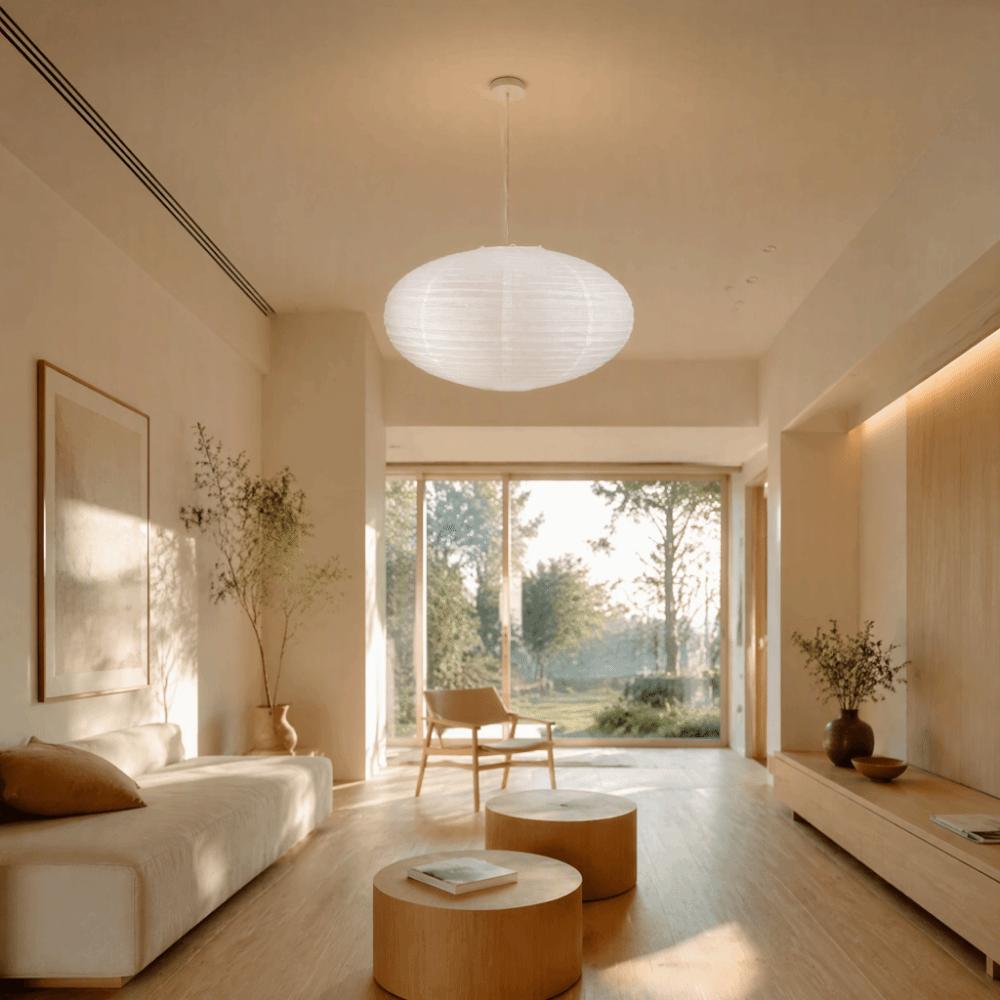 Oval Shape Paper Lamp Folding Design Wall Sconce Pendant Lamp Shade Living Dining Room Bedroom