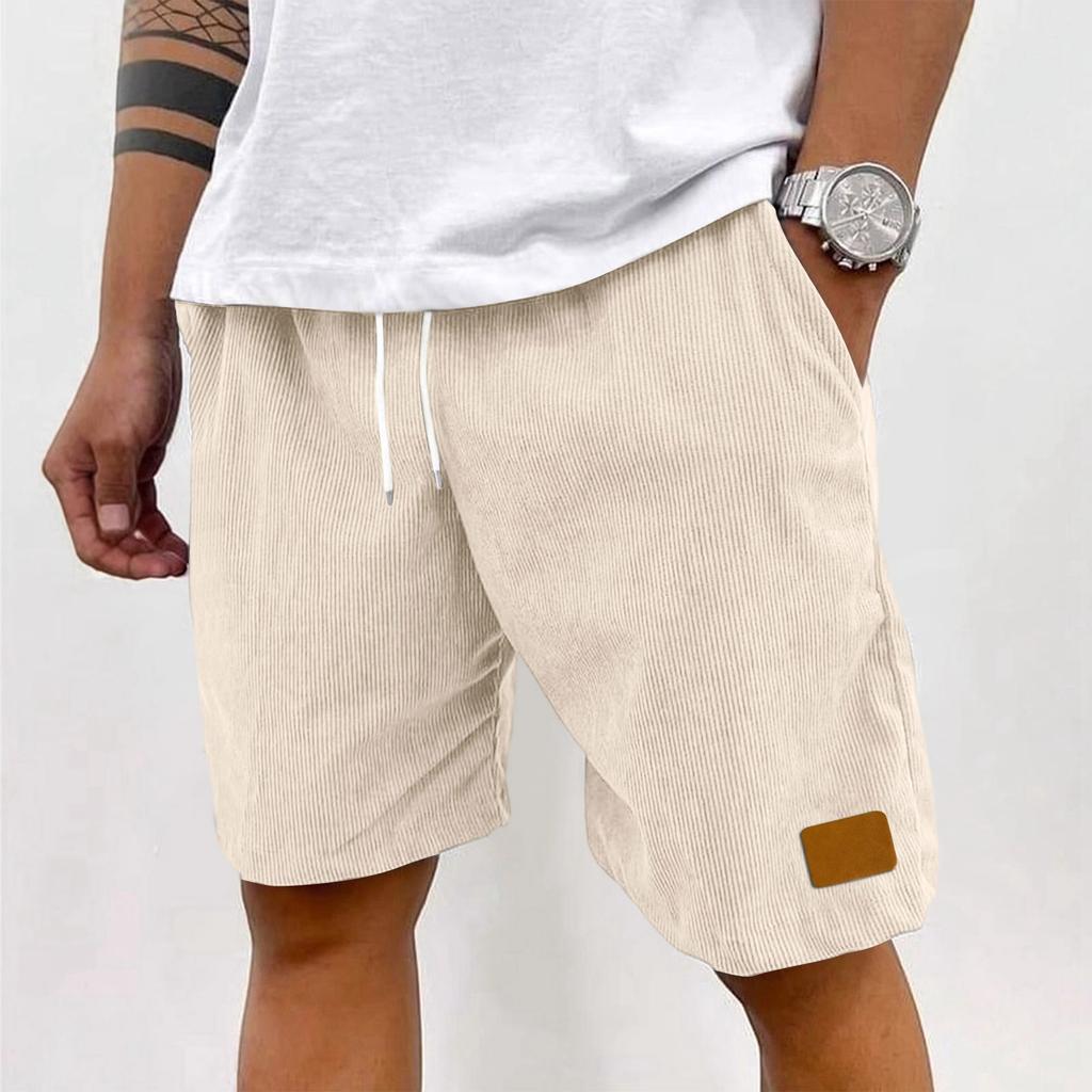 Mens Shorts Casual with Drawstring Waist Mens Cotton Shorts 5 Inch Inseam Shorts Men Comfortable Fit Mens Beach Shorts
