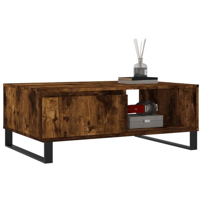 VidaXL Coffee Table Smoked Oak 90x60x35 Cm Engineered Wood 827073