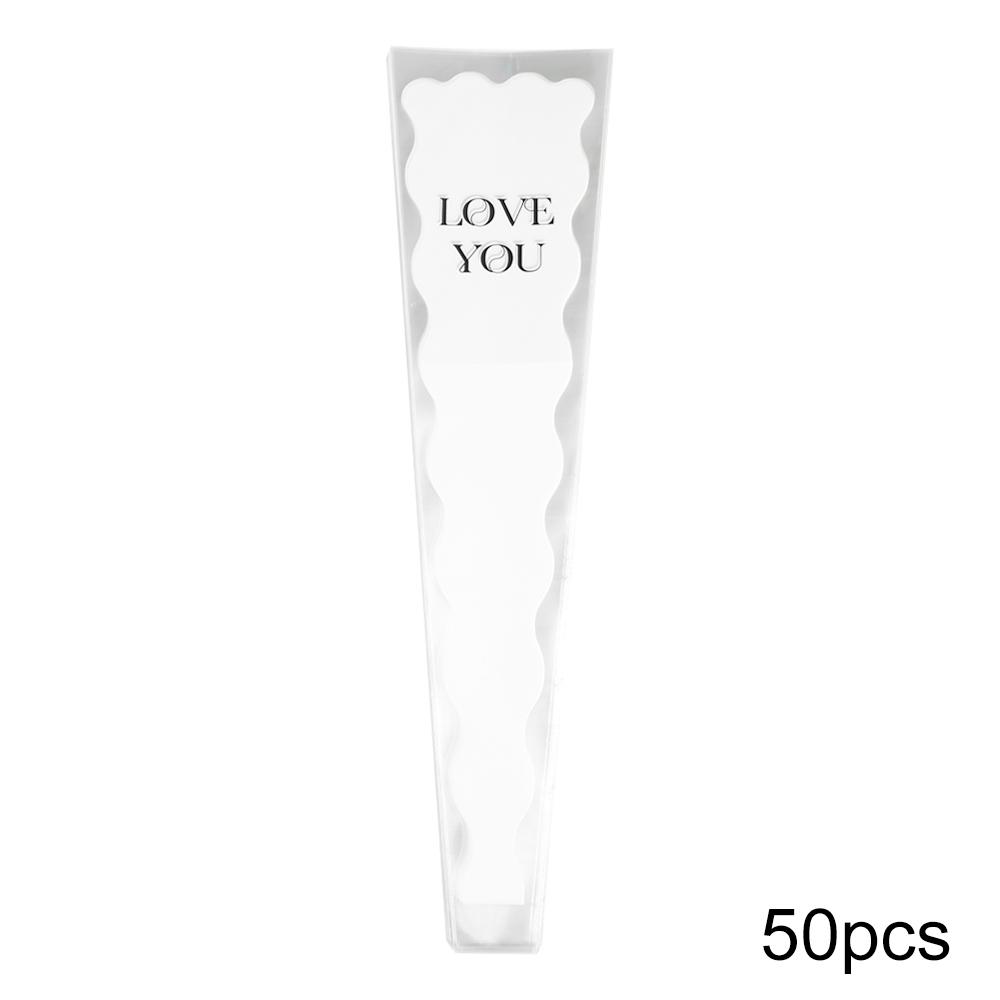 50pcs Transparent Flower Packaging Bag Package Supplies Plastic Bag Wrapping Paper Waterproof Bouquet Packing Material Wedding