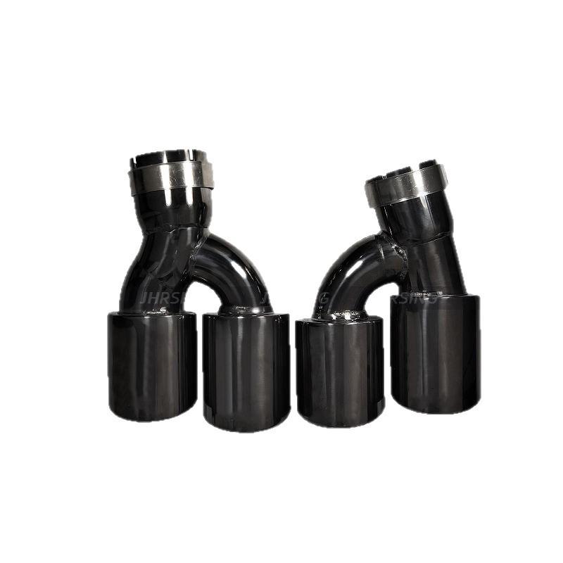 Convient pour BMW Série 5 G30 2018-2022: Échappement Quad M5, Silencieux et Sorties d'Échappement en Acier Inoxydable Chrome Noir.