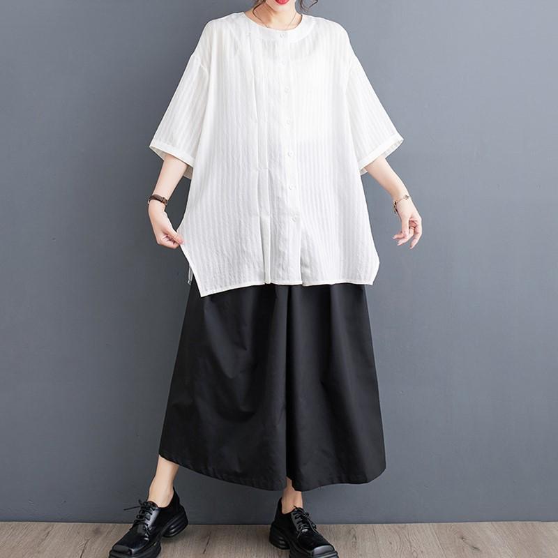 Camicie e camicette vintage in cotone a maniche corte oversize per camicetta Top estivi casual larghi da donna camicia con bottoni