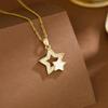 Exquisite Clavicle Chain: Women's Zircon Pentagram Pendant Necklace, Stainless Steel Jewelry, European & American Trend.