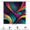 Modern Colorful Shower Curtain Abstract Design For Bathroom Decorations Blue Teal Orange Pink Purple Green Yellow Bath Mat Cover