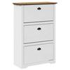Vidaxl Shoe Rack, Bodo, White-Brown, 80X35X118 Cm