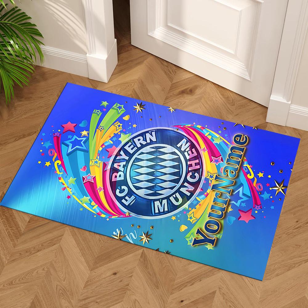 Bayern Munich Customized Name Floor Rug Office Rug Design for Bedrooms Hallway Living Rooms Study room Anti-slip Rug Decorate Offices