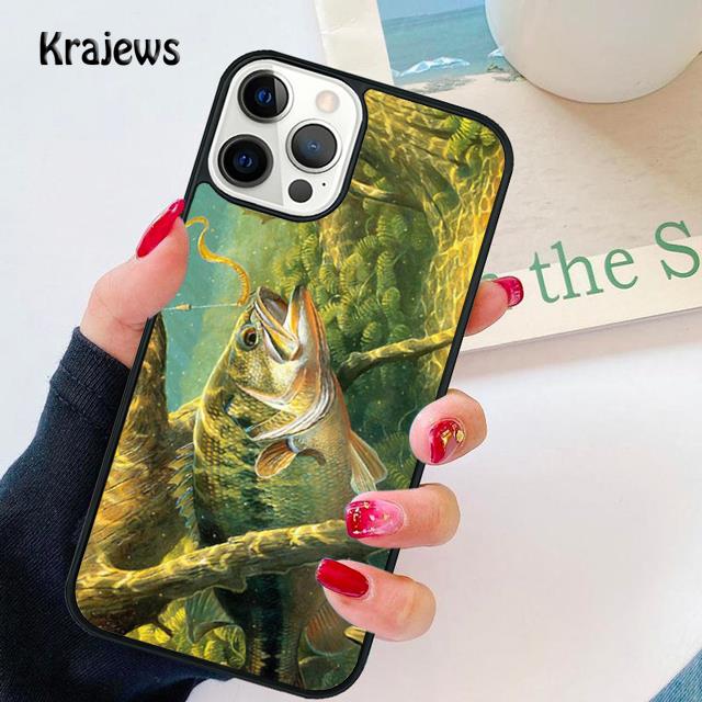 Bass FISHING FISH Soft Phone Case Cover For iPhone 17 Air 16 15 14 Plus 12 13 Pro Max Coque Shell Fundas