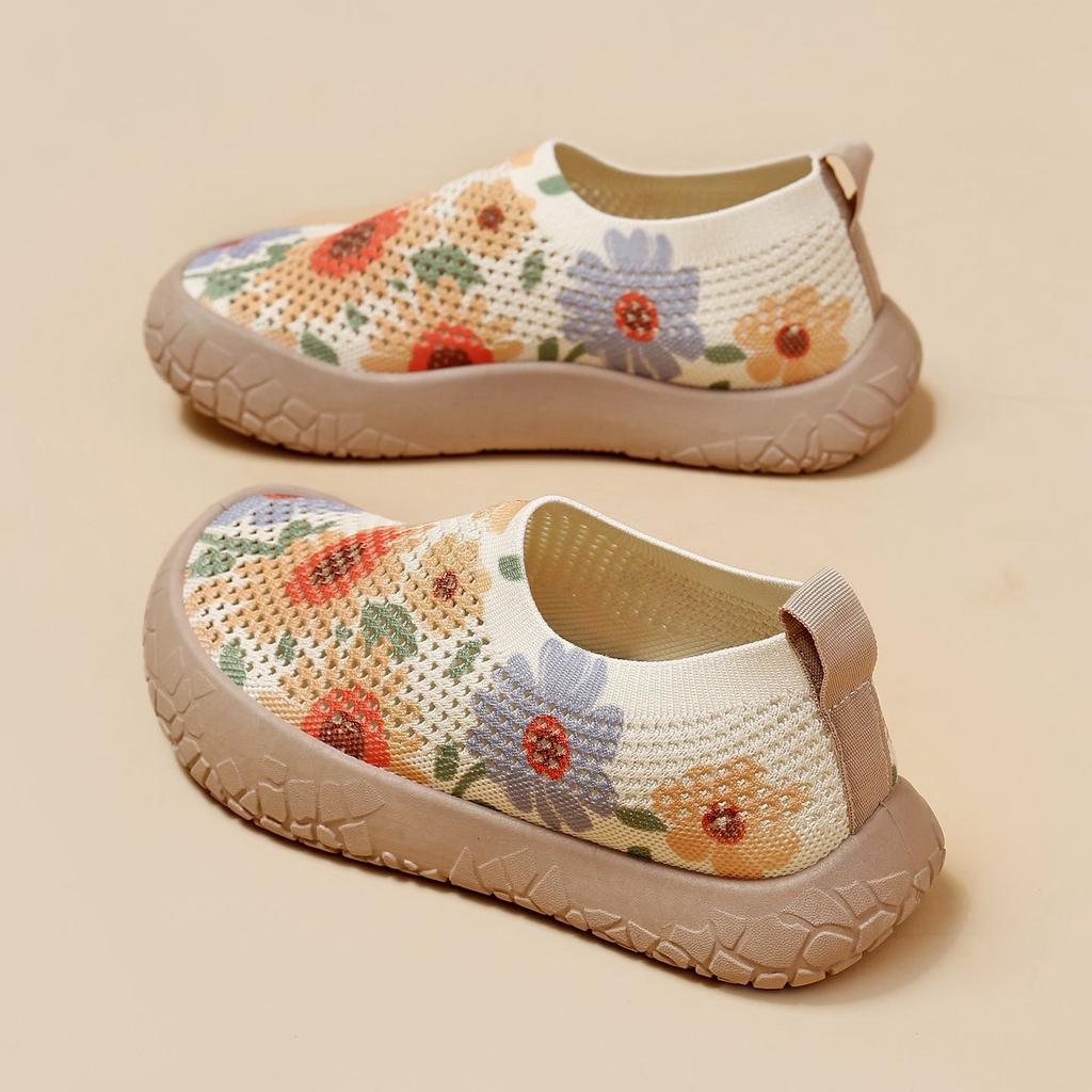 New Breathable Fly-Woven Painted Women'S Shoes Are Light, Comfortable, Non-Slip And Wear-Resistant, One-Pedal Printed Women'S Shoes, Daily Leisure