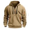 Men's Spring & Autumn Multi-Pocket Zip Hoodie Sweatshirt