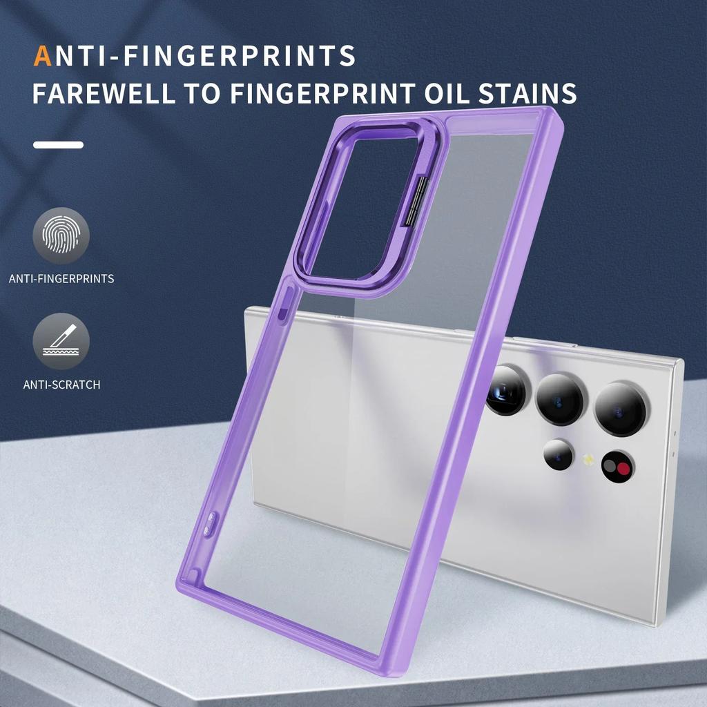 Transparente Halterung Acryl PCU Handyhülle für Samsung Galaxy S25 S24 FE Plus Ultra Stoßfeste Schutzhülle